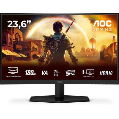 Kurvet gaming PC-skærm - AOC - 24'' - FHD - 180Hz - VA-panel - 0,5ms - C24G42E