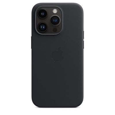 Original iPhone 14 Pro Max-deksel Skinnveske MagSafe Midnatt