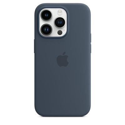 Original iPhone 14 Pro Max-deksel Silikondeksel MagSafe Storm Blue
