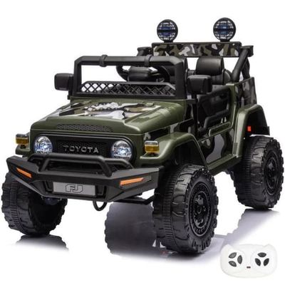 TOYOTA FJ Cruiser Elbil 12V - Grön - 1 till 6 år - Officiell Licens - EVA-däck - Bluetooth