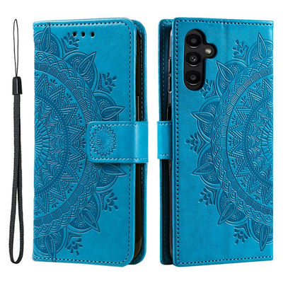 SKALO Samsung S25 FE Mandala Flip Cover - Blå