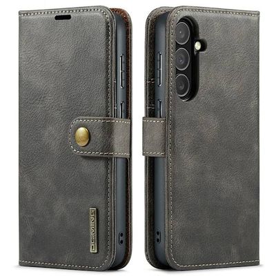 DG MING Samsung S25 FE 2-i-1 Magnet Flip Cover - Grå
