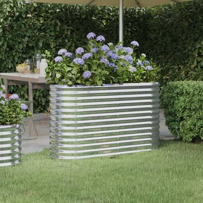 vidaXL hævet plantekasse pulverlakeret stål 114x40x68 cm