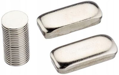 Neodym magnet N42 Diameter 10 mm, Tykkelse 1 mm, 20 stk Kraft 0,58 kg