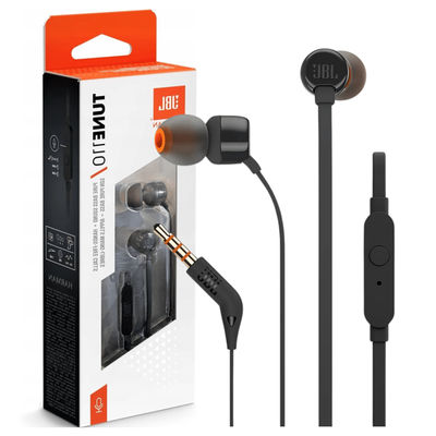 JBL Tune 110 in-ear hovedtelefoner med 3,5 mm mini-jack og fjernbetjening - sort