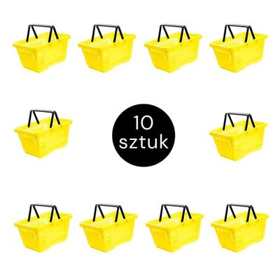 Indkøbskurv gul 22L H-22 cm L-30 cm G-43 cm 10 stk.
