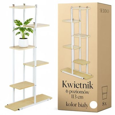 Blomsterstativ, blomsterstativ, metalhylde, moderne hvid