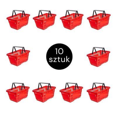 Handla shoppingkorg H-22 cm L-30 cm G-43 cm 22L röd 10-pack