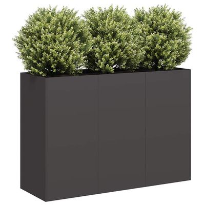 vidaXL urtepotte sort 120x40x80 cm koldvalset stål