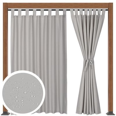 Vedenpitävä puutarha- ja terassiverho 155x250 vaaleanharmaa