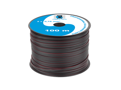 Kaiutinkaapeli CCA Cabletech 2x 0,16mm 100m musta punainen