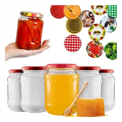48x glaskrukker à 720 ml til agurker, svampe, marmelade, honning og syltetøj