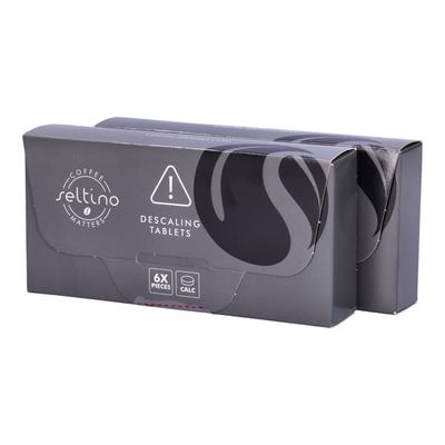 Set med 2-pack Seltino Calc avkalkningstabletter för varje kaffemaskin