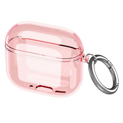 AirPods 4 -kotelo koukulla - Läpinäkyvä pinkki