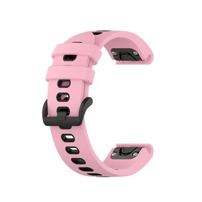 Garmin Fenix 6S/5S/6S Pro/5S Plus Silikone Urrem - Pink/Sort