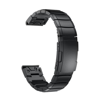Garmin Fenix 3 / 3 HR / 5X / 6X Urrem i rustfrit stål - Sort