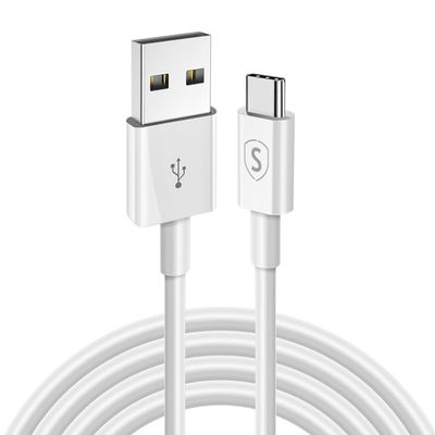 SiGN USB-C -kaapeli nopeaan lataukseen 2.4A, 2m - Valkoinen