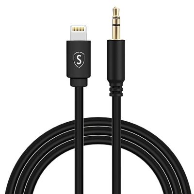 SiGN Lightning til Aux 3.5mm Audio Kabel, 1m - Sort