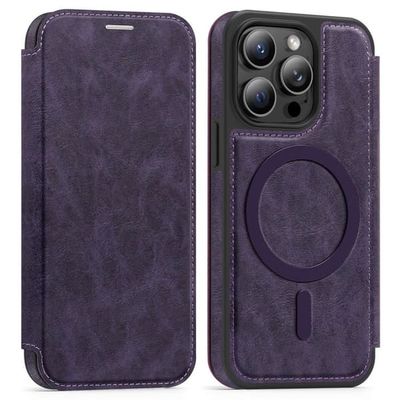 iPhone 14 Pro Wallet Cover MagSafe-kompatibelt RFID-blokerende - Mørk lilla