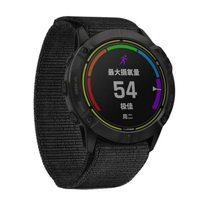 Garmin Fenix 3/5X Plus/6X/6X Pro/5X/3 HR Nylon Klockarmband - Svart