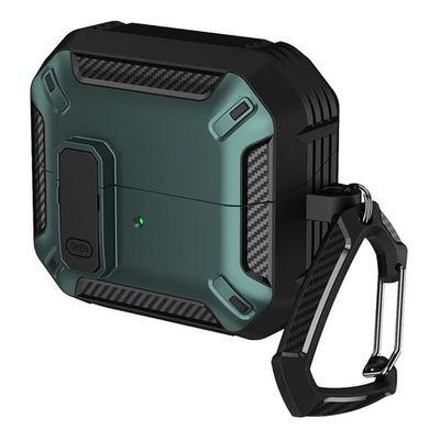 Samsung Galaxy Buds3 / Buds3 Pro Øretelefon Cover med Karabinhage - Grøn