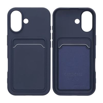Silikone mobilcover med kortholder til iPhone 17 - Blå