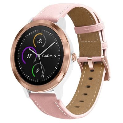 Garmin Forerunner 265S / 255S / Venu 2S Læder Urrem - Pink