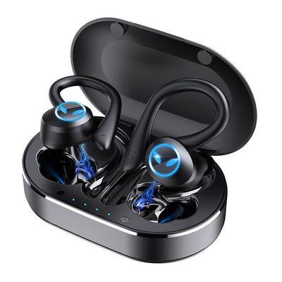 Vattentäta, sportiga Q25 TWS Bluetooth 5.1 hörlurar - Svart