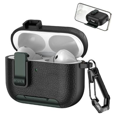 Apple AirPods Pro 3 Etui med Stativ - Sort / Mørkegrøn