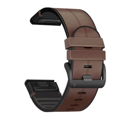 Garmin Fenix 6X/5X Plus/3/3 HR Læder Urrem - Brun
