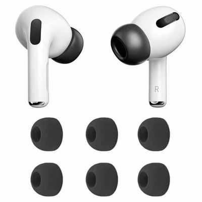 Ørepuder 6-pak (M) til Apple AirPods Pro 2 - Sort