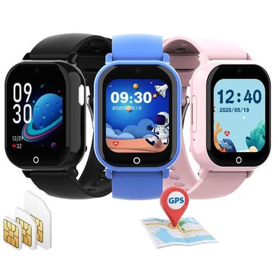 4G GPS+LBS+WIFI Smartwatch Skridttæller mm til børn. SIM-kort inkluderet