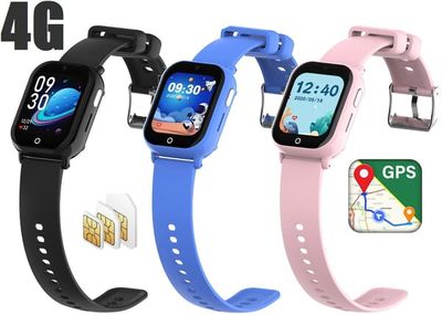 4G GPS+LBS+WIFI Smartwatch Skridttæller mm til børn. SIM-kort inkluderet