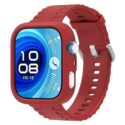Huawei Watch Fit 4 Pro beskyttelsesetui med silikonarmbånd - Rød