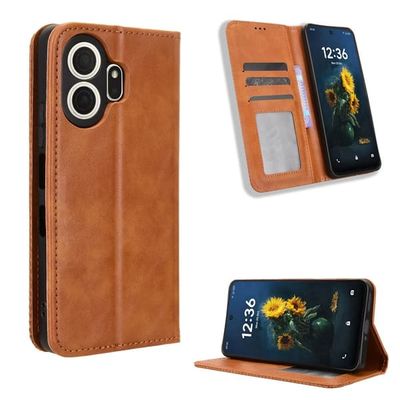 Skinn-etui i lommebok-stil for TCL NxtPaper 70 Pro - Brun