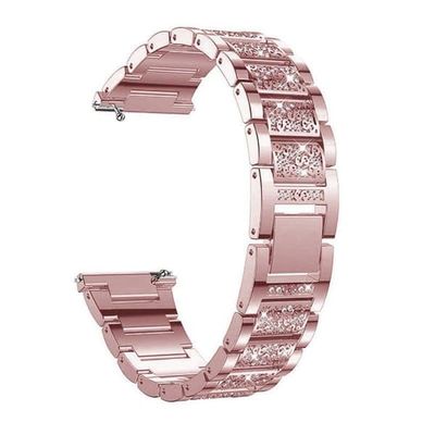 18mm Universal 3-perle rhinestone dekor urrem - Lyserød