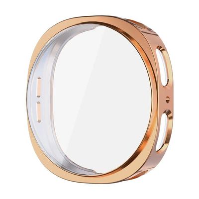Samsung Galaxy Watch8 44 mm TVegan læder urkasse ENKAY HAT PRINCE Galvaniseret urkasse med skærmbeskytter - Rødguld