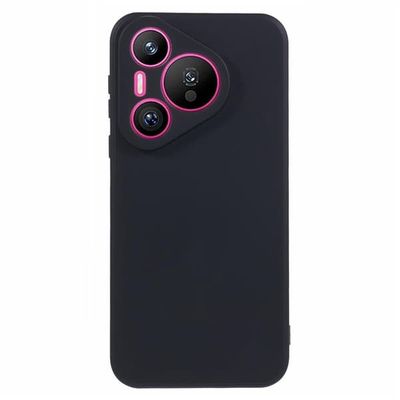 Mikrofiberfôret deksel i mykt gummi for Huawei Pura 80 Pro - Svart