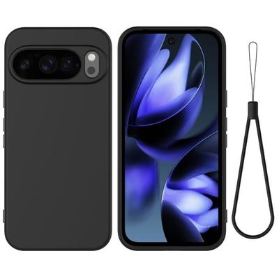 Matt flytende silikondeksel for Google Pixel 10 Pro - Svart