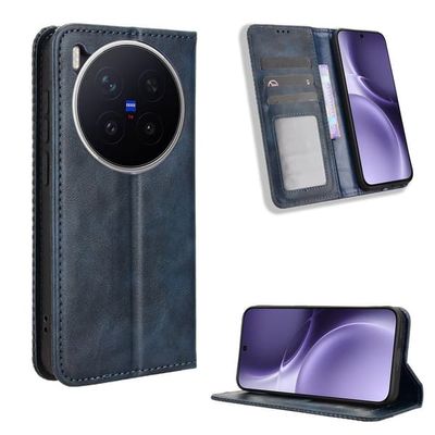 Skinn-etui i lommebok-stil for vivo X300 Pro - Blå
