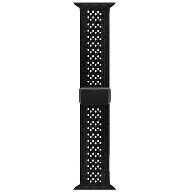 Magnetisk stropp Apple Watch Series 1-9 41 mm - 40 mm - 38 mm Nylonarmbånd - Svart / Svart