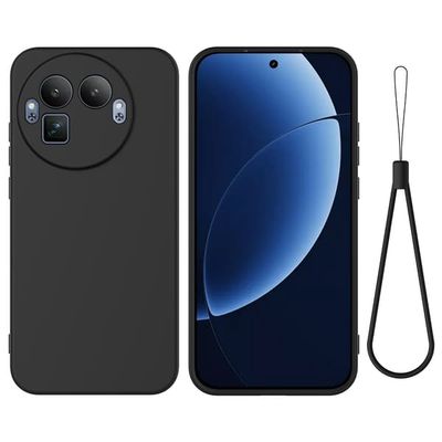 Matt flytende silikondeksel for Realme GT 8 Pro - Svart