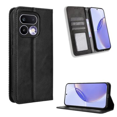 Skinn-etui i lommebok-stil for Realme 16 Pro Plus - Svart
