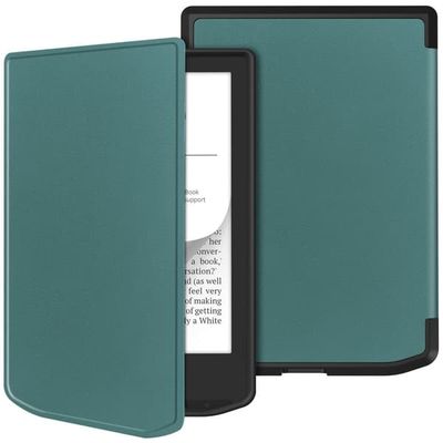 Vegansk lær og fleksibelt etui Pocketbook Verse Lite / Verse Pro PB634 / Verse PB629 E-leseromslag Auto Wake / Sleep - Svartgrønn