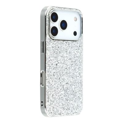 Glitter iPhone 17 Pro Max deksel - Sølv