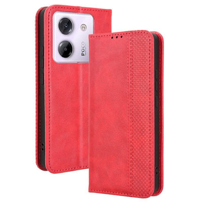 Bofink Vintage läder Xiaomi Poco M7 Pro 5G fodral - Röd