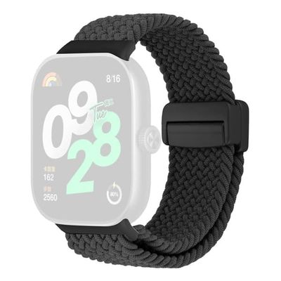 Urearmbånd Xiaomi Redmi Watch 5 / 4 / Smart Band 9 Pro / 8 Pro, magnetisk lås, justerbar nylonrem - Svart