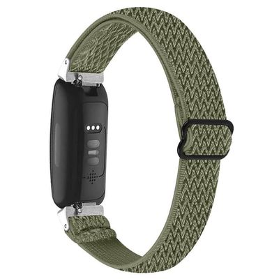 Fitbit Inspire 3 vævet nylonrem - Militærgrøn