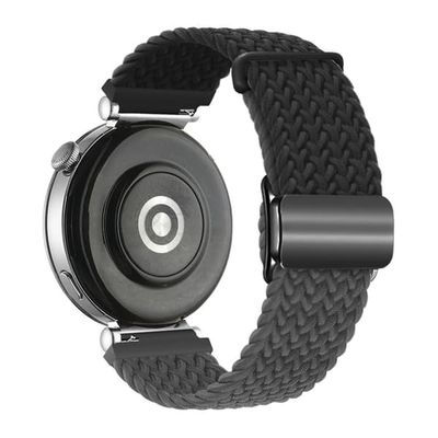 18mm Universal Smartwatch hihna Magneettinen solki Design kudottu Band - Musta + Musta