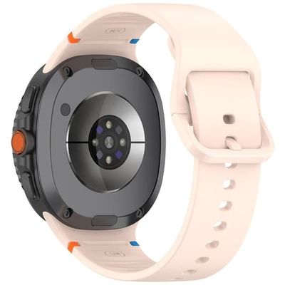 Urearmbånd for Samsung Galaxy Watch8 44 mm / 40 mm / Watch8 Classic 43 mm Silikonrem med sømlinje, størrelse S - Rosa